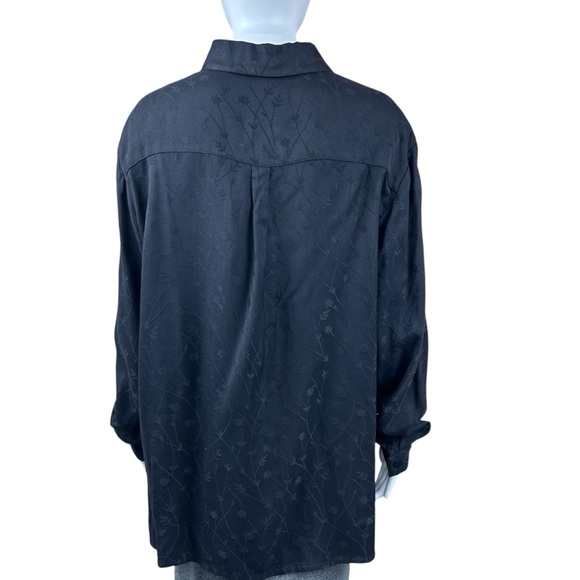 Eileen Fisher Embroidered Button Up Top Shirt Size 2X Goth QuietLuxury Preppy - Picture 12 of 16